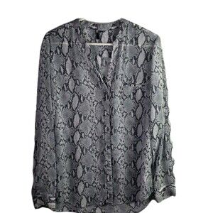 KUT Women's Large Sheet Rose Black & White pattern Blouse